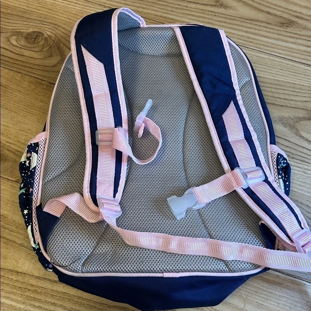 Pottery Barn Kids Backpack McKenzie Pink Navy glow in the dark moon backpack